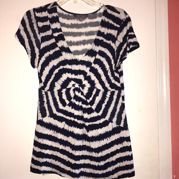 Daisy Fuentes Tops - Navy blue and white striped top by Daisy Fuentes